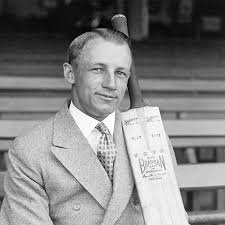 bradman holding bat