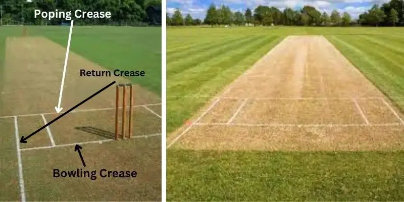 creases in cricket pitch