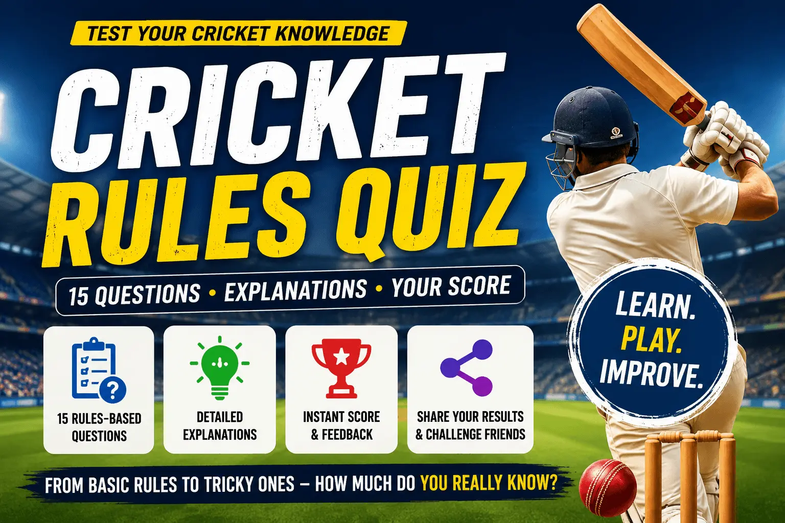 Think You Know Cricket? Test Your Cricket Knowledge !