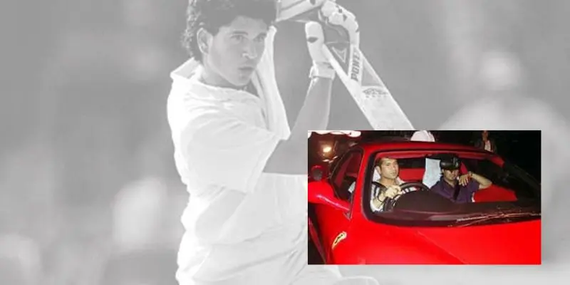 sachin with Ferrari