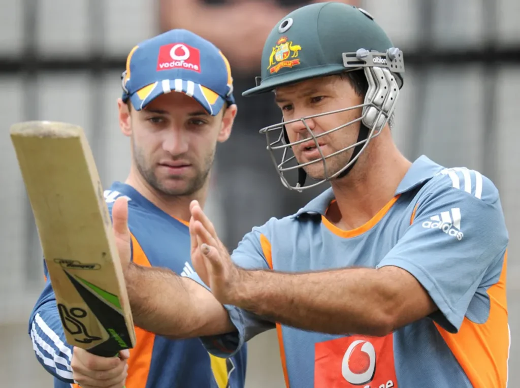 ponting guiding on bat